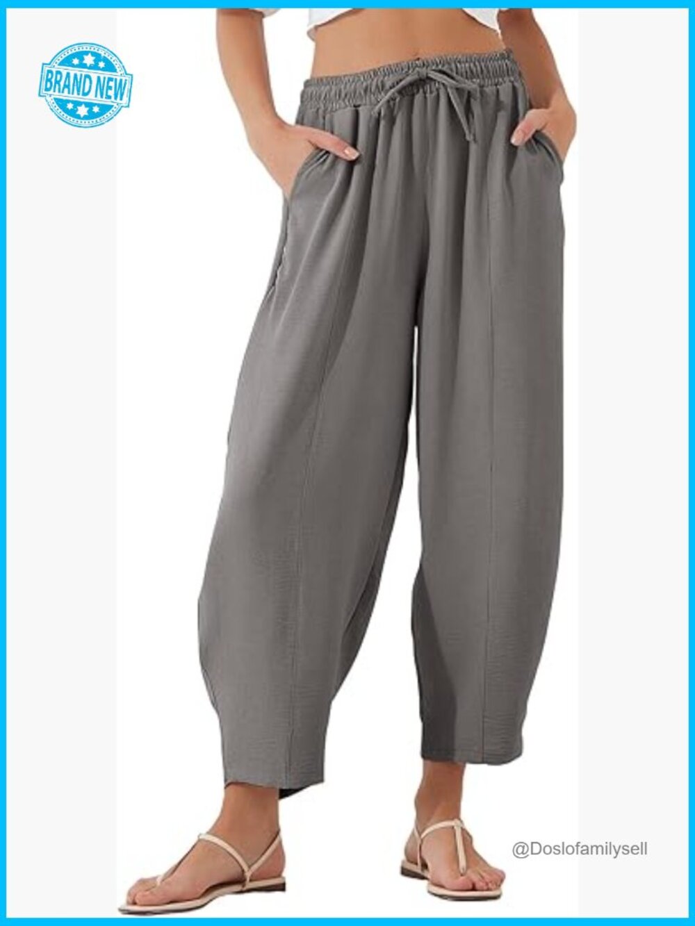 High Waisted Wide Leg Palazzo Trousers Casual Flowy Baggy Pants
